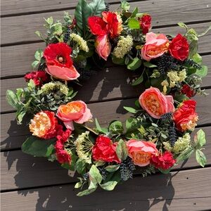 Frontgate Floral Wreath - NWT